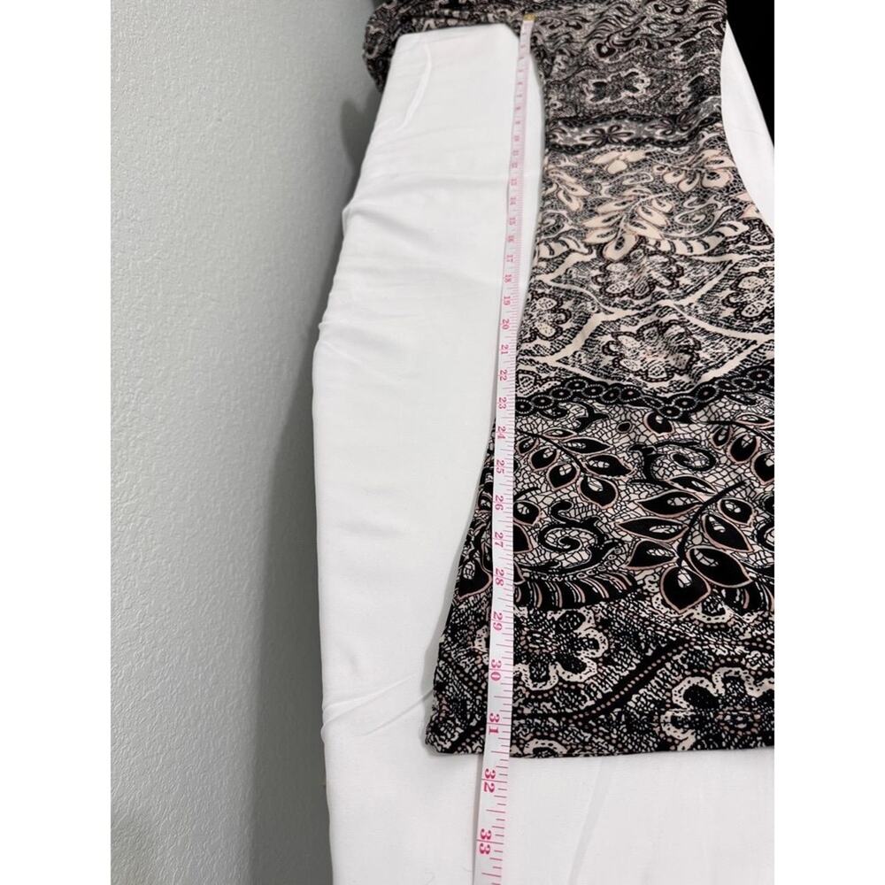 Satina Black And‎ Cream High Waisted Flare Wide Leg Printed Palazzo Pants XLarge - Picture 8 of 9